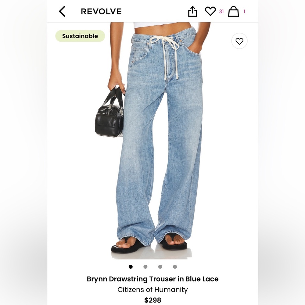 Citizens of humanity Brynn drawstring jeans, size 26